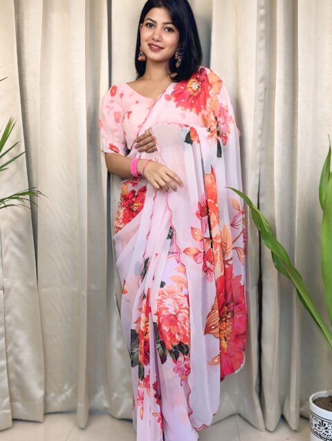 Soft Georgette Silk Saree with beautiful floral prints