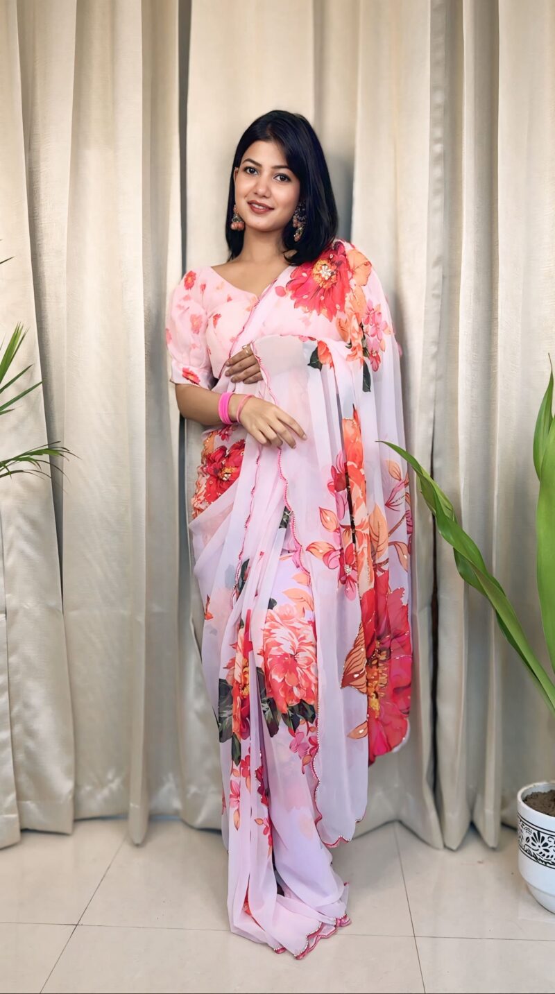 Soft Georgette Silk Saree with beautiful floral prints